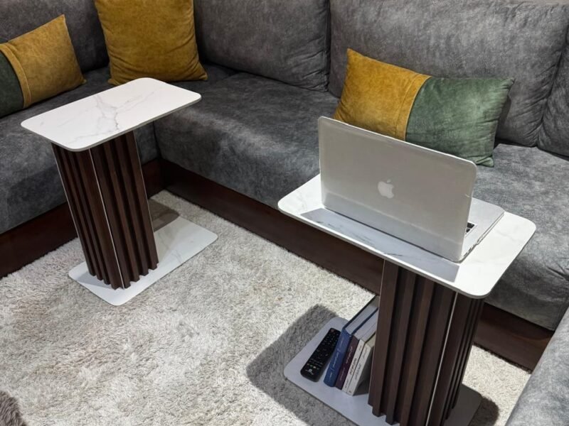 Table basse en céramique italienne et bardage PVC - Accessoires maison Maroc