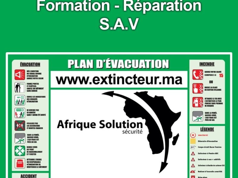 Plan et exercice d'évacuation incendie